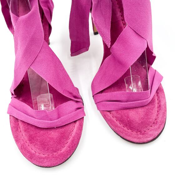 Isabel Marant Arieli Ankle Tie Sandals Pink Lace-up Stiletto Sz 40 / 9.5 US - Picture 7 of 13